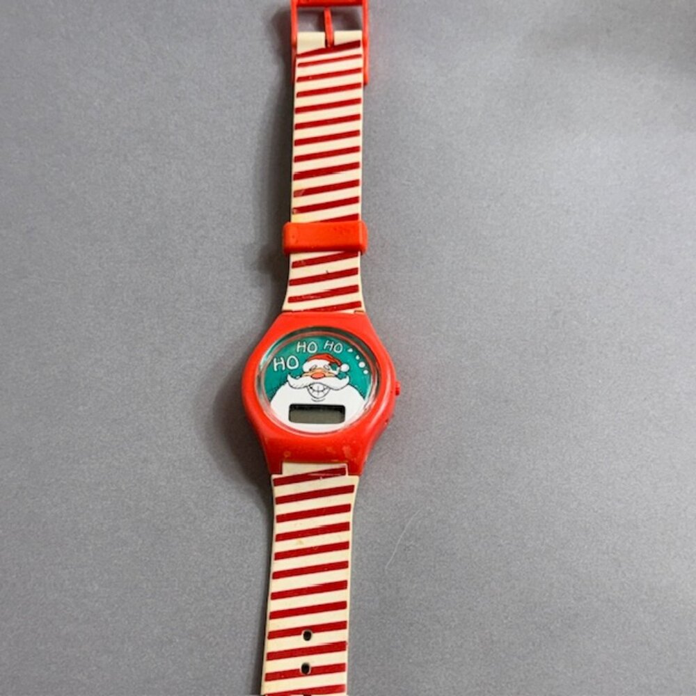 Vintage Christmas Santa Claus Watch Wristwatch Gift Cartoon Retro Ho Striped